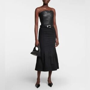 KHAITE Levine Denim Skirt Black Wilcox Size 25